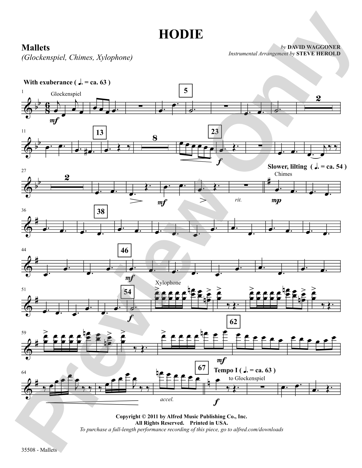 Hodie: Mallets: Choral SoundPax