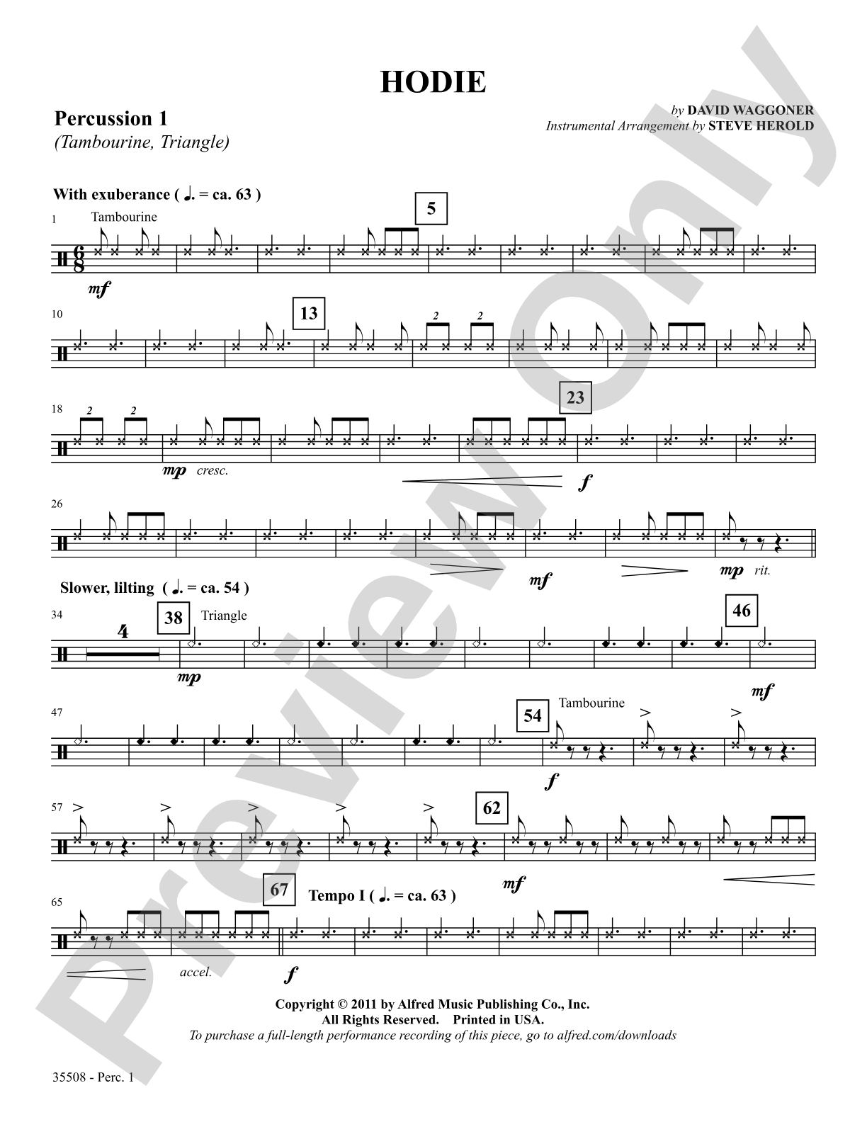 Hodie: 1st Percussion: Choral SoundPax