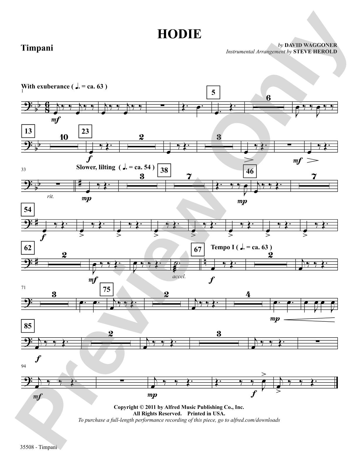 Hodie: Timpani: Choral SoundPax