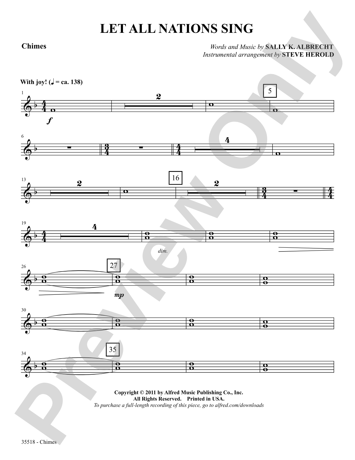 Let All Nations Sing: Chimes: Choral SoundPax