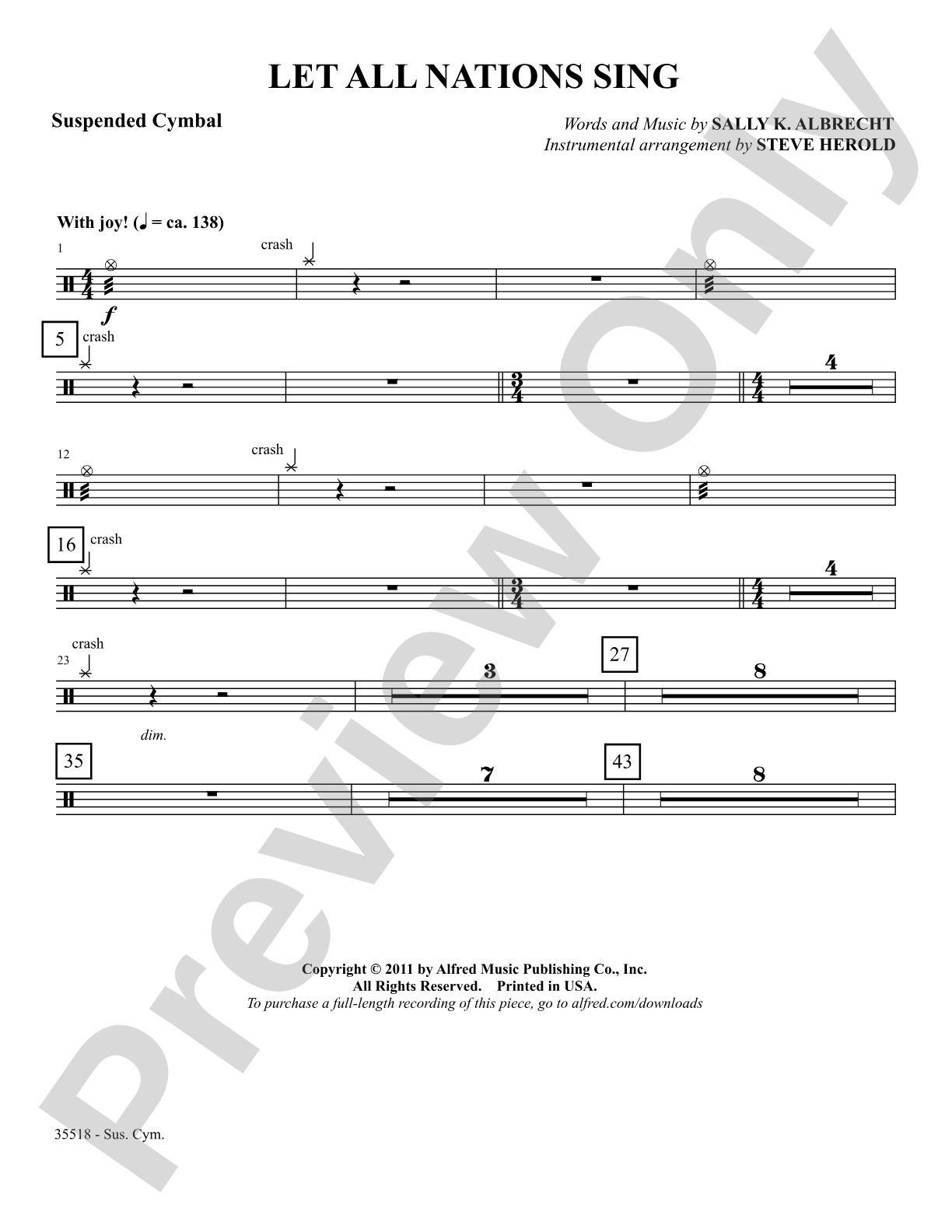 Let All Nations Sing: Cymbals: Choral SoundPax