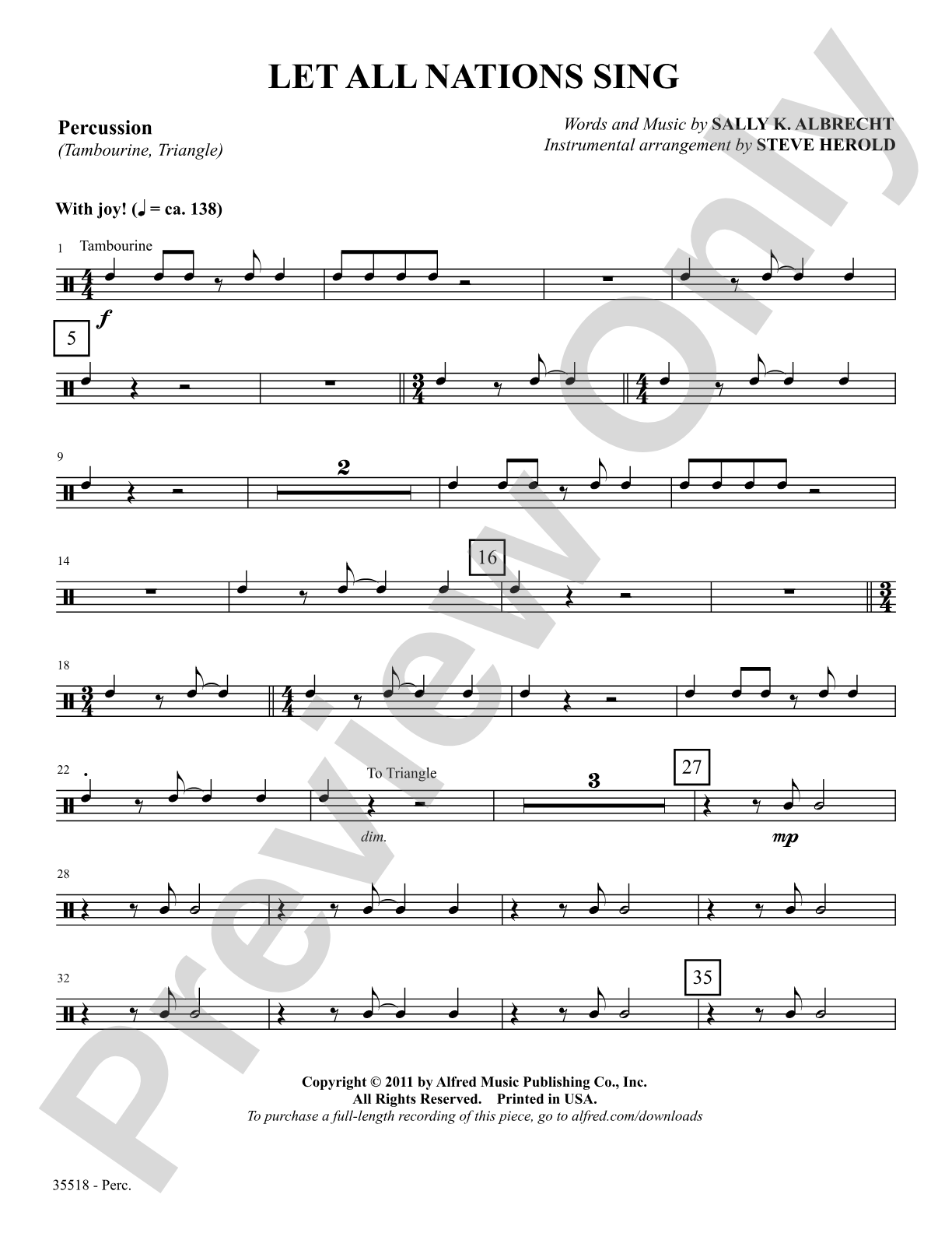 Let All Nations Sing: 1st Percussion: Choral SoundPax