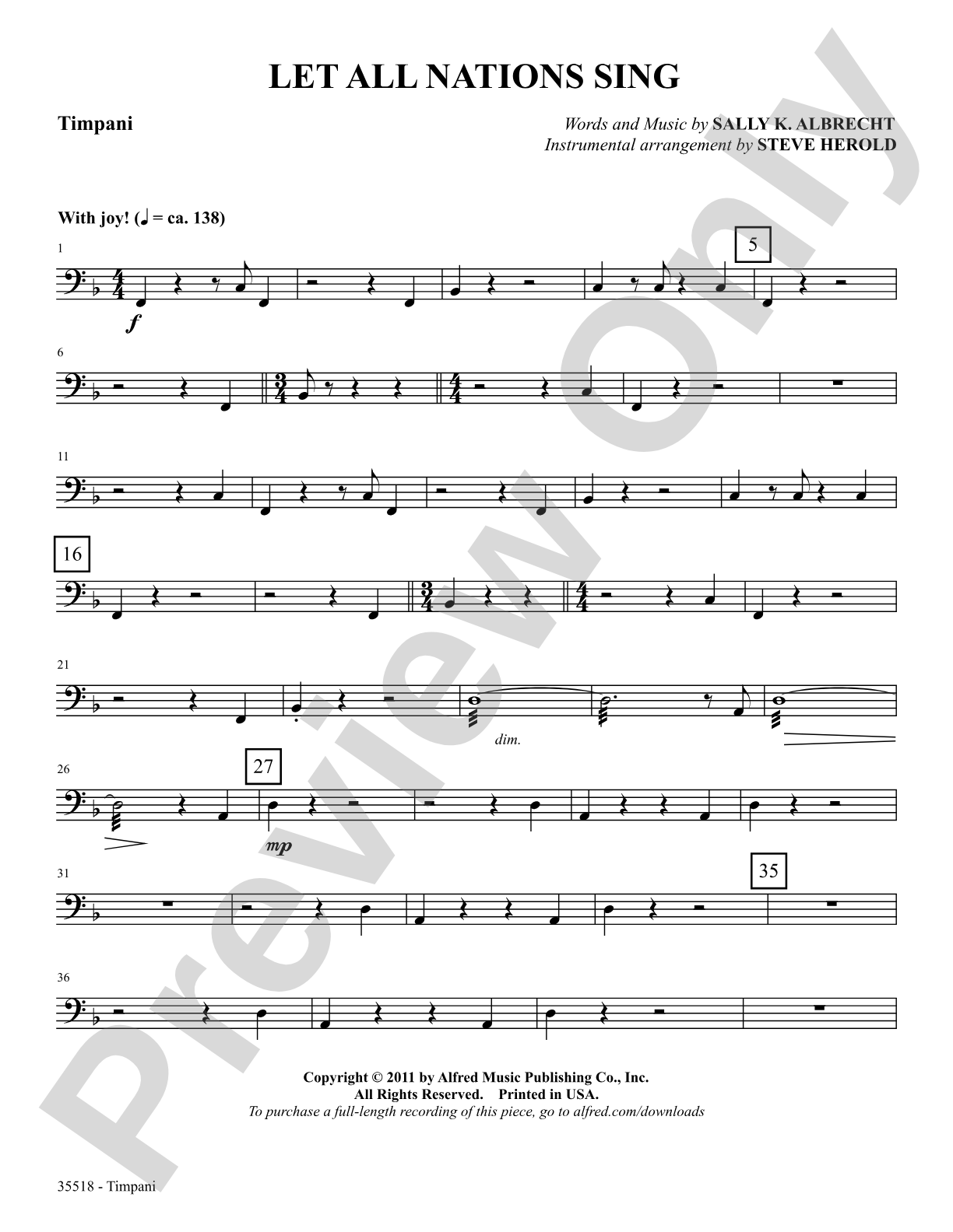 Let All Nations Sing: Timpani: Choral SoundPax