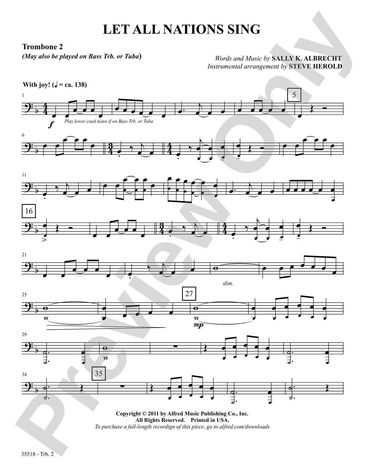 Let All Nations Sing: 2nd Trombone: Choral SoundPax