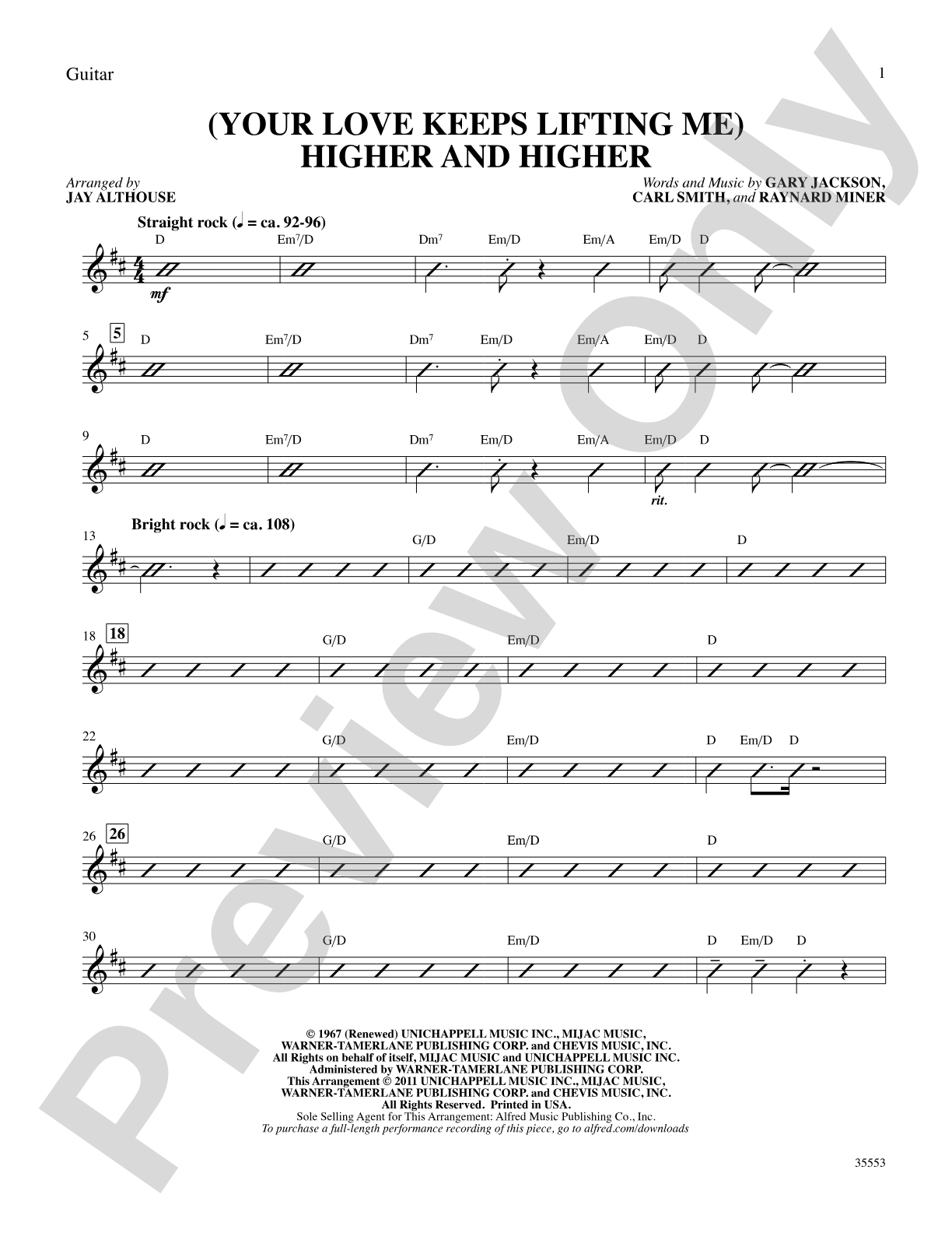 (Your Love Keeps Lifting Me) Higher and Higher: Guitar: Choral SoundPax