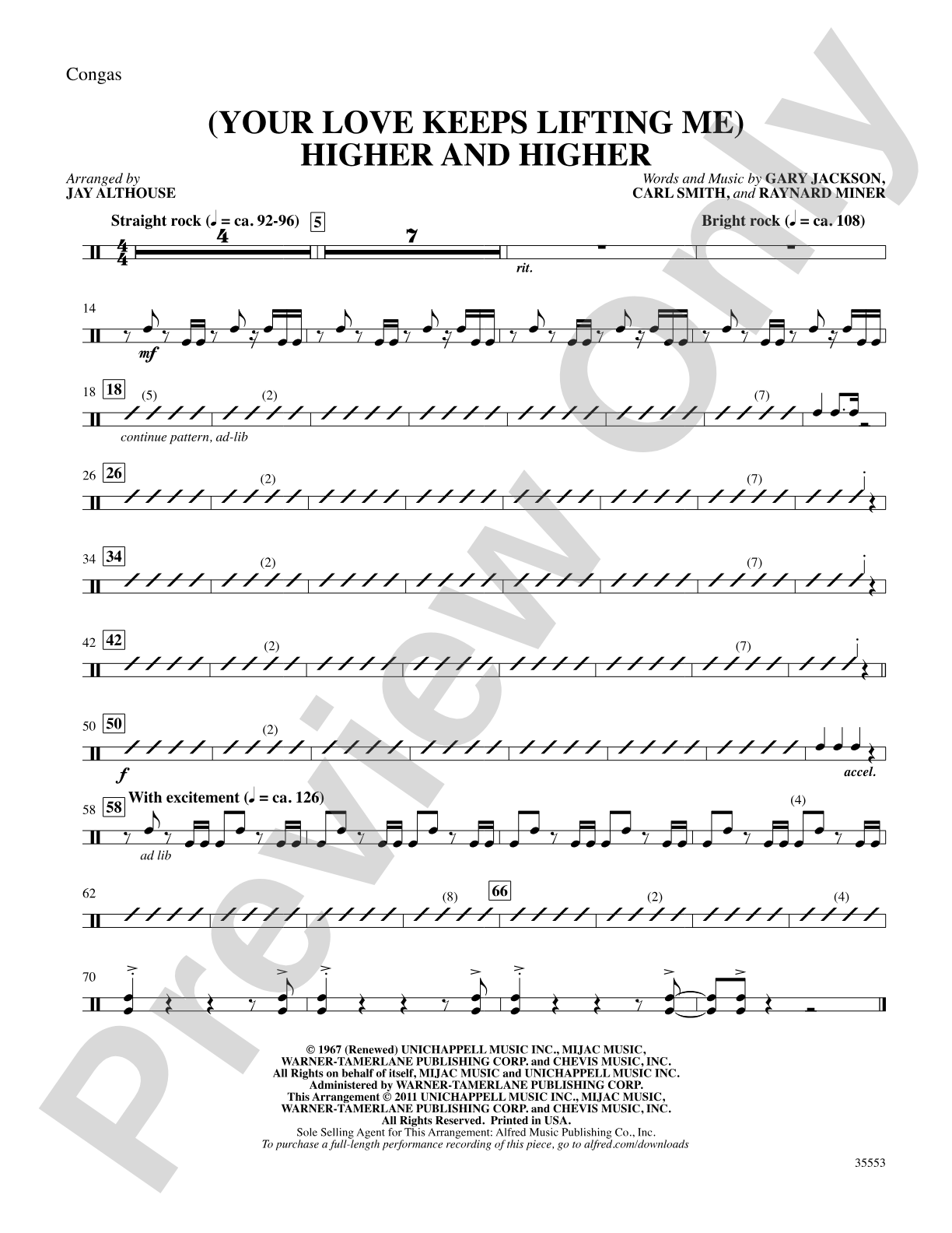 (Your Love Keeps Lifting Me) Higher and Higher: 2nd Percussion: Choral SoundPax