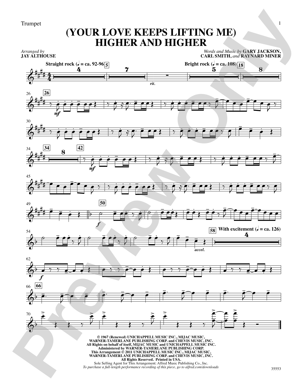 (Your Love Keeps Lifting Me) Higher and Higher: 1st B-flat Trumpet: Choral SoundPax