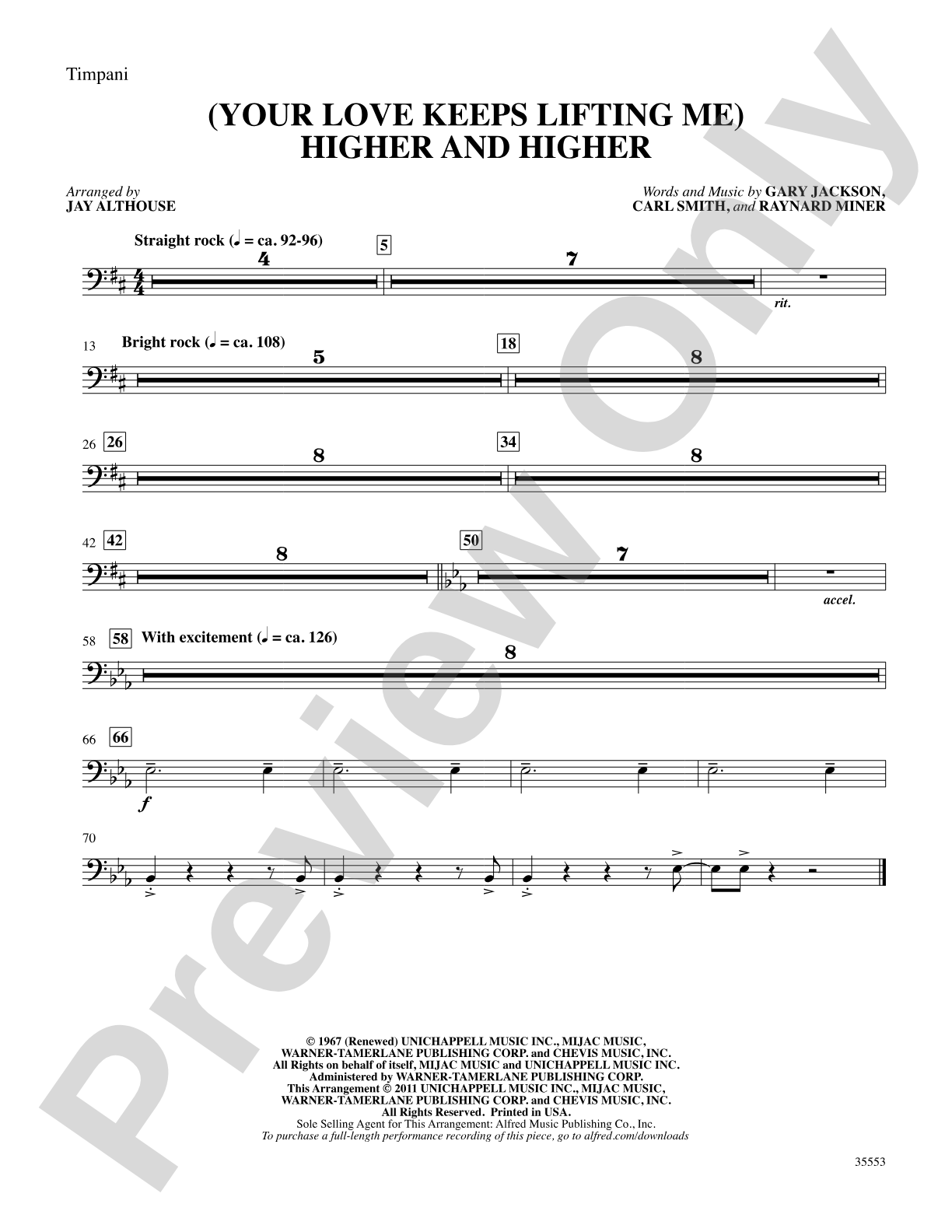 (Your Love Keeps Lifting Me) Higher and Higher: Timpani: Choral SoundPax