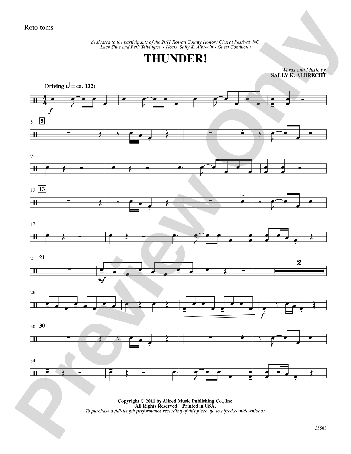 Thunder!: 2nd Percussion: Choral SoundPax