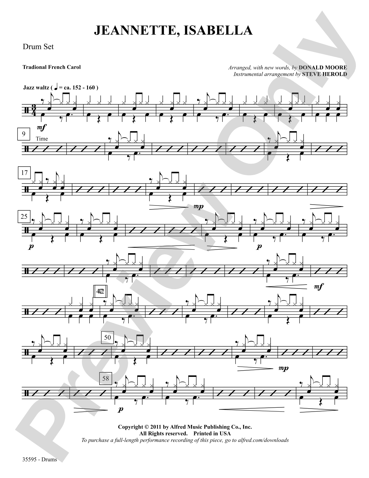 Jeannette, Isabella: Drums: Choral SoundPax