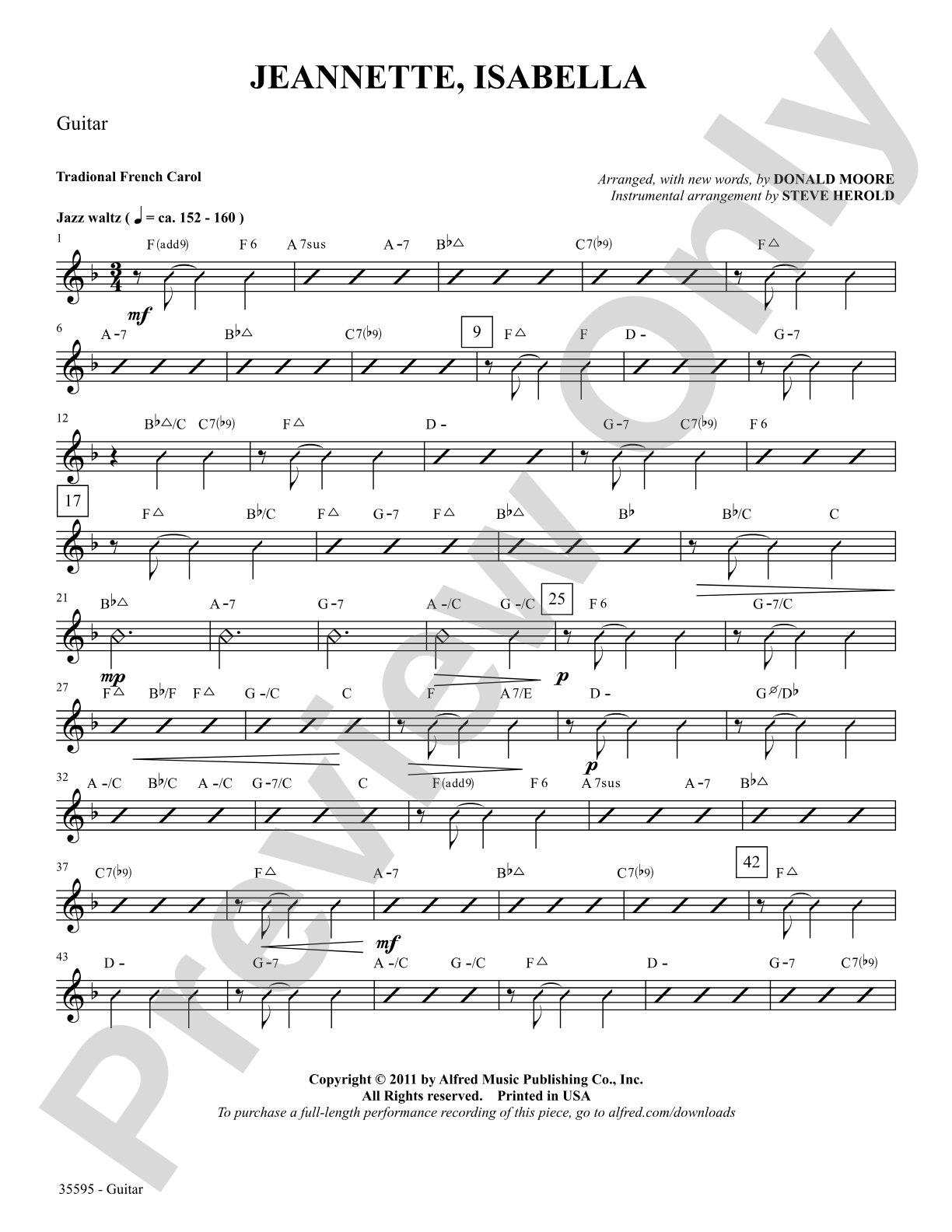 Jeannette, Isabella: Guitar: Choral SoundPax