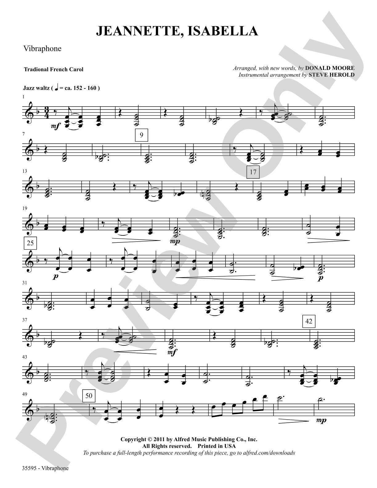 Jeannette, Isabella: Vibraphone: Choral SoundPax