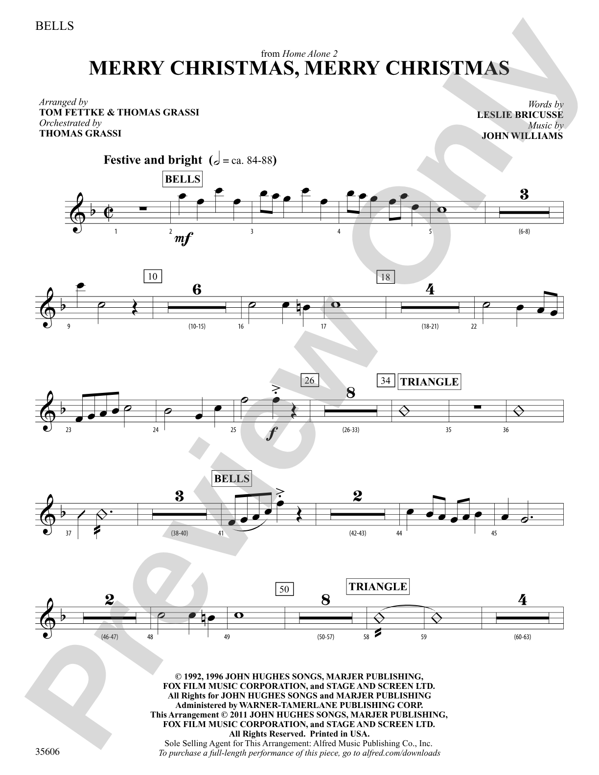 Merry Christmas, Merry Christmas (from Home Alone 2): Bells: Choral SoundPax
