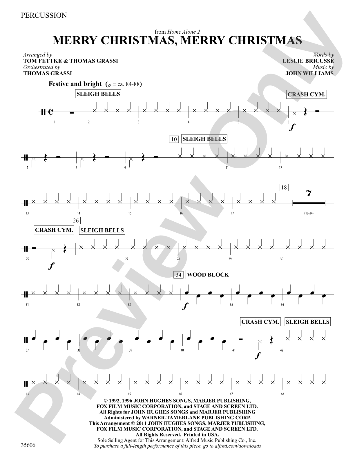 Merry Christmas, Merry Christmas (from Home Alone 2): 1st Percussion: Choral SoundPax