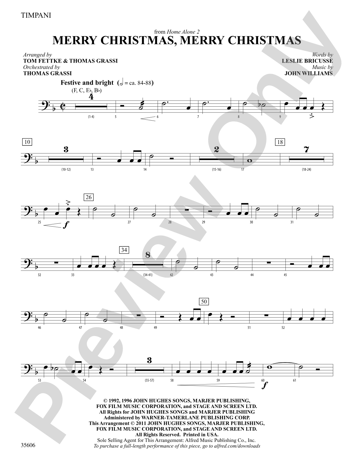 Merry Christmas, Merry Christmas (from Home Alone 2): Timpani: Choral SoundPax