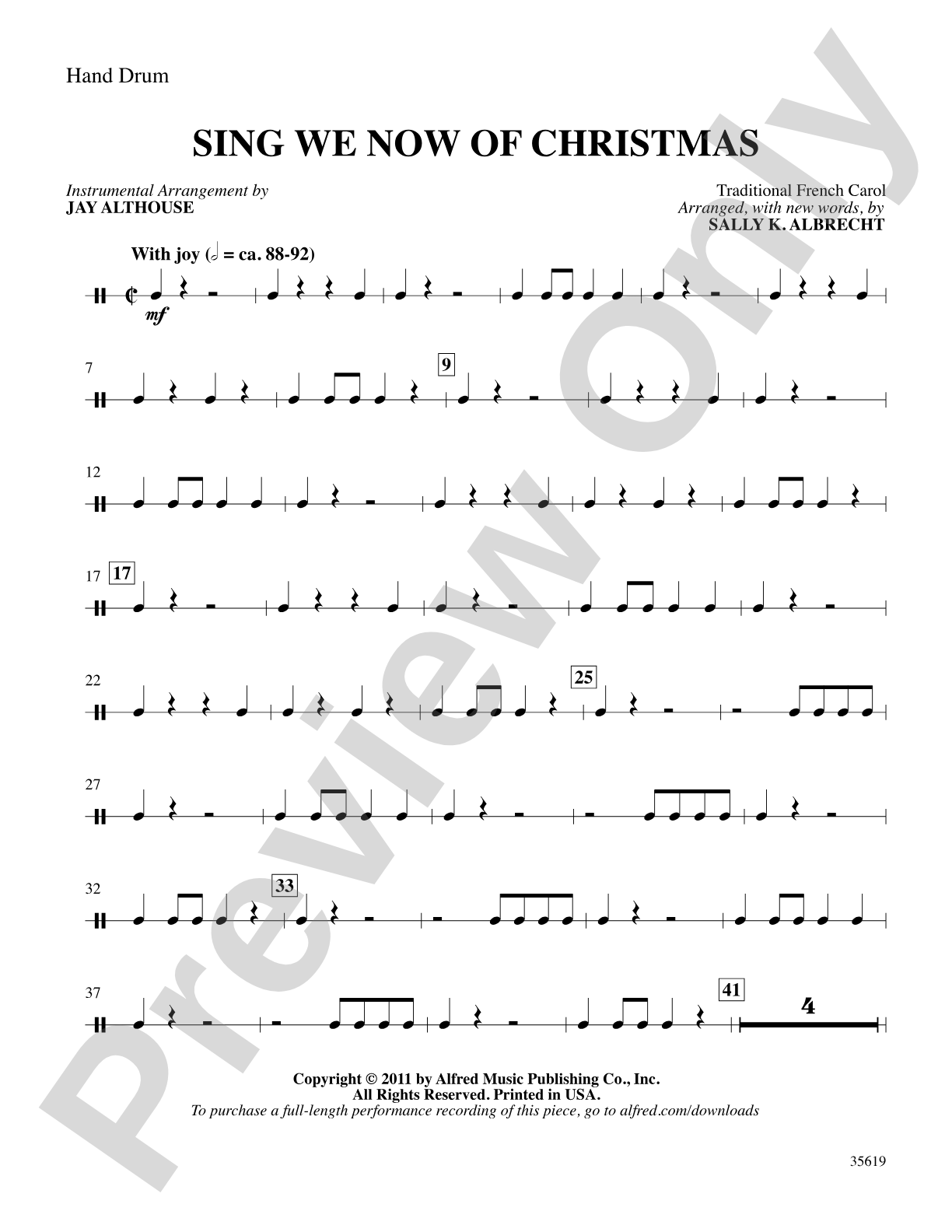 Sing We Now of Christmas: 1st Percussion: Choral SoundPax