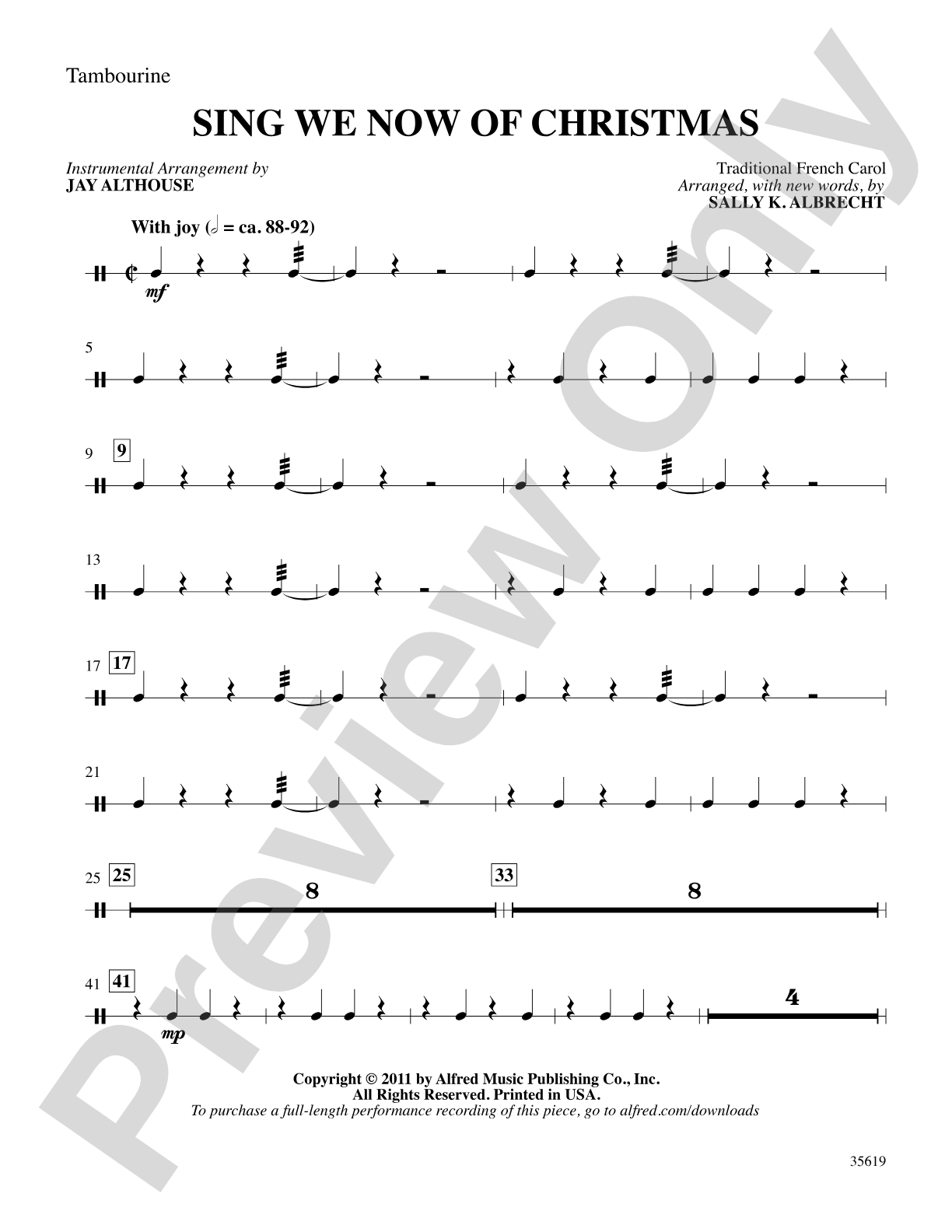 Sing We Now of Christmas: 3rd Percussion: Choral SoundPax