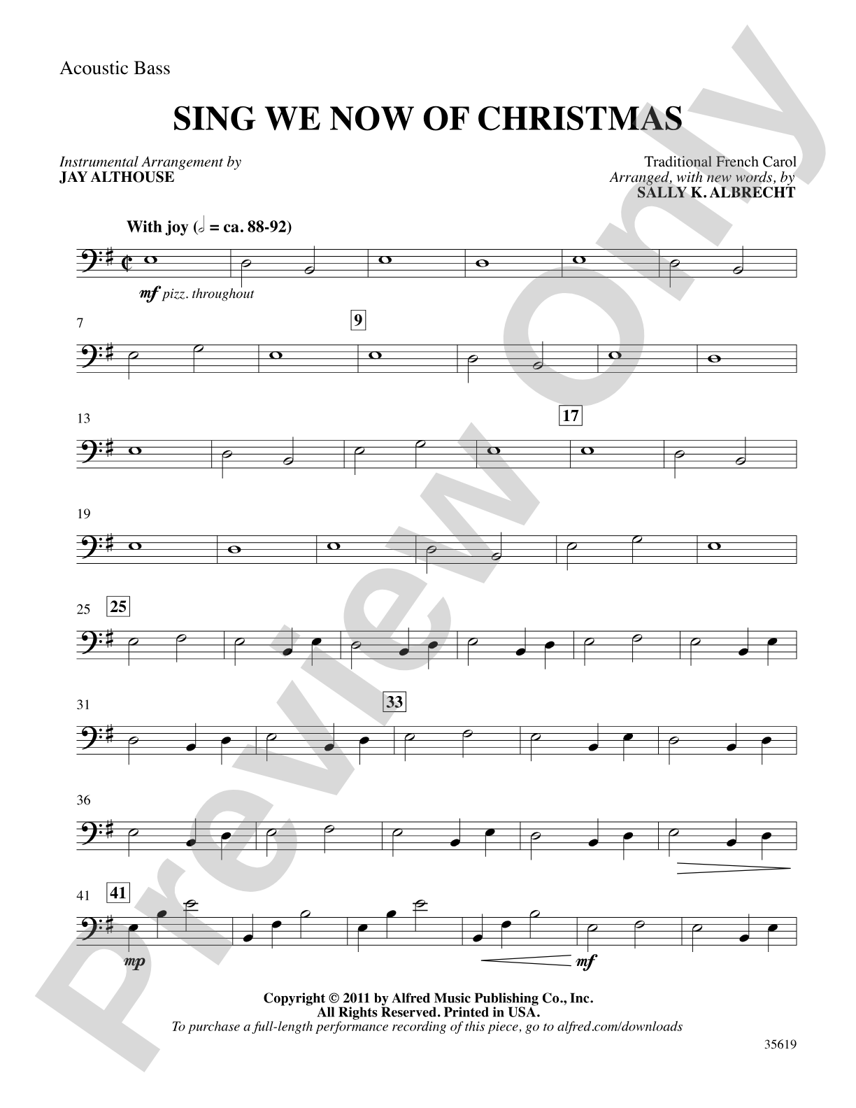 Sing We Now of Christmas: String Bass: Choral SoundPax