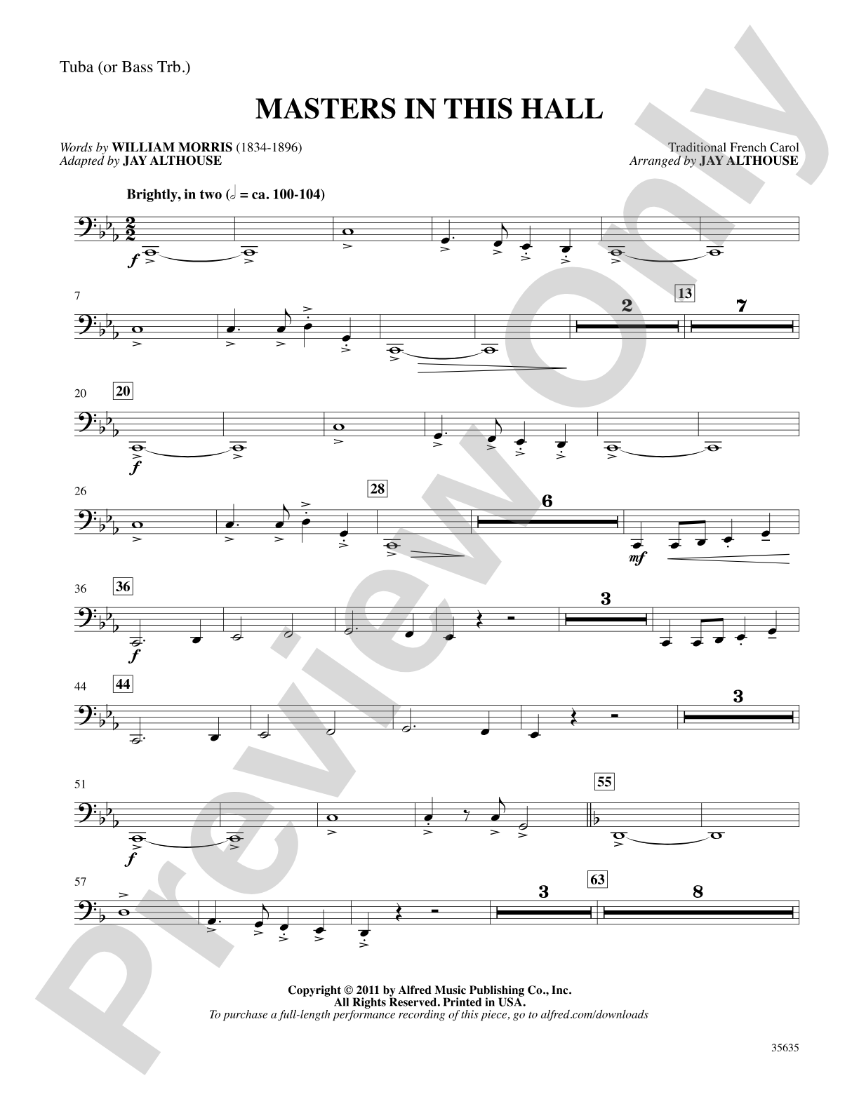 Masters in This Hall: Tuba: Choral SoundPax