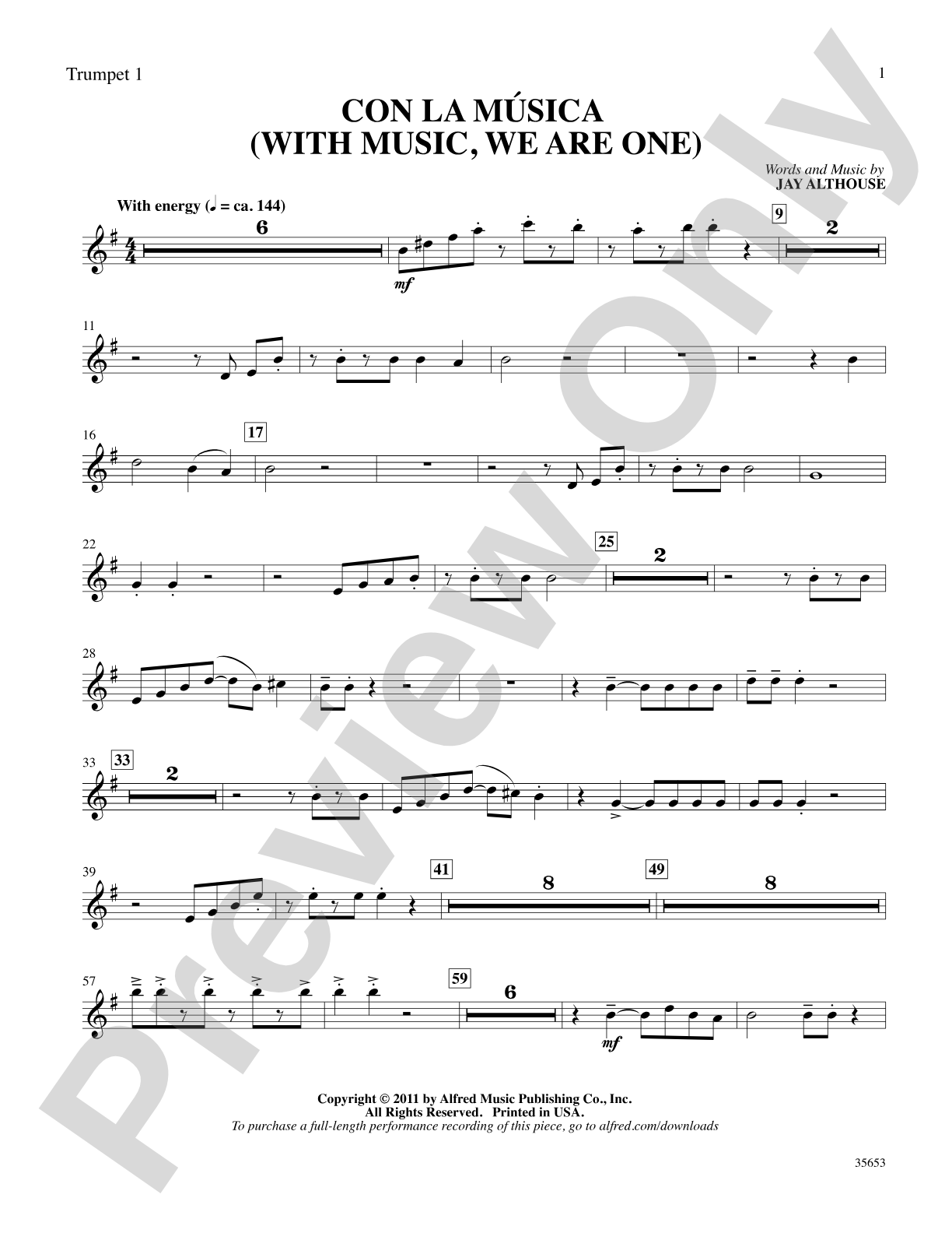 Con la Música: 1st B-flat Trumpet: Choral SoundPax