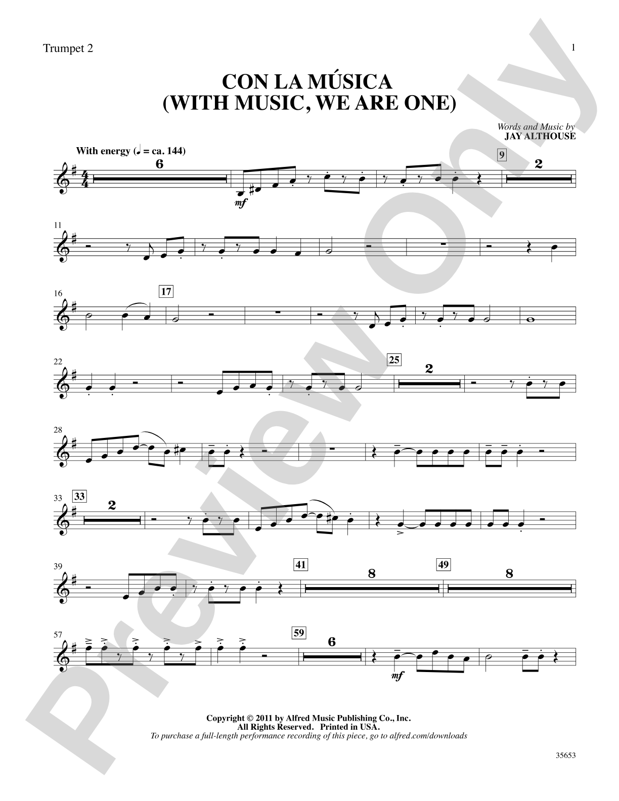 Con la Música: 2nd B-flat Trumpet: Choral SoundPax