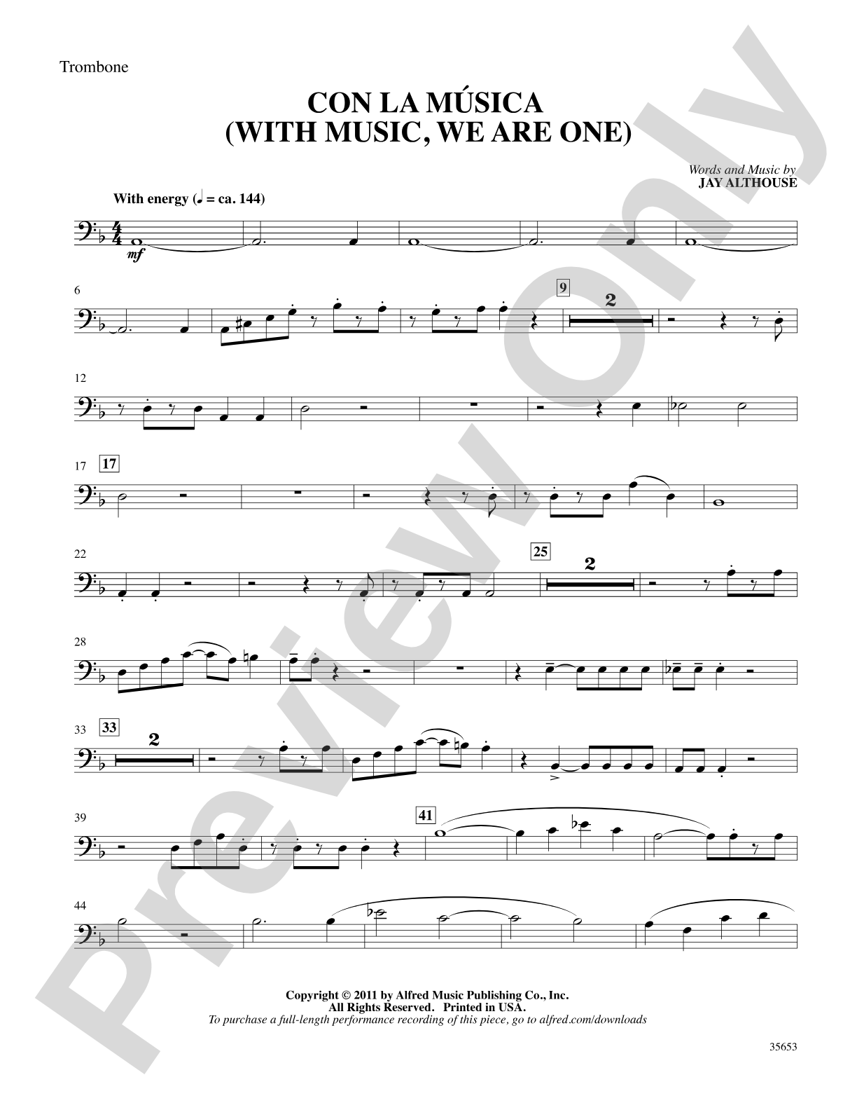 Con la Música: 1st Trombone: Choral SoundPax