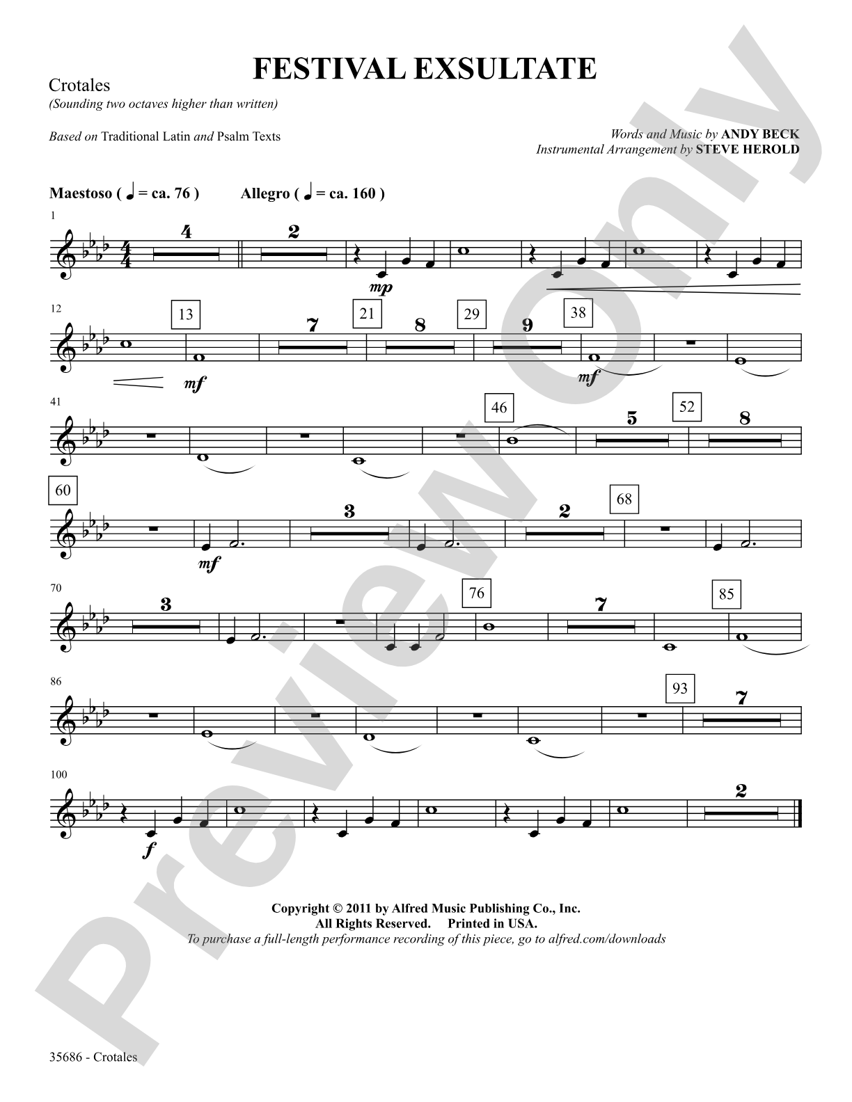 Festival Exsultate: Mallets: Choral SoundPax