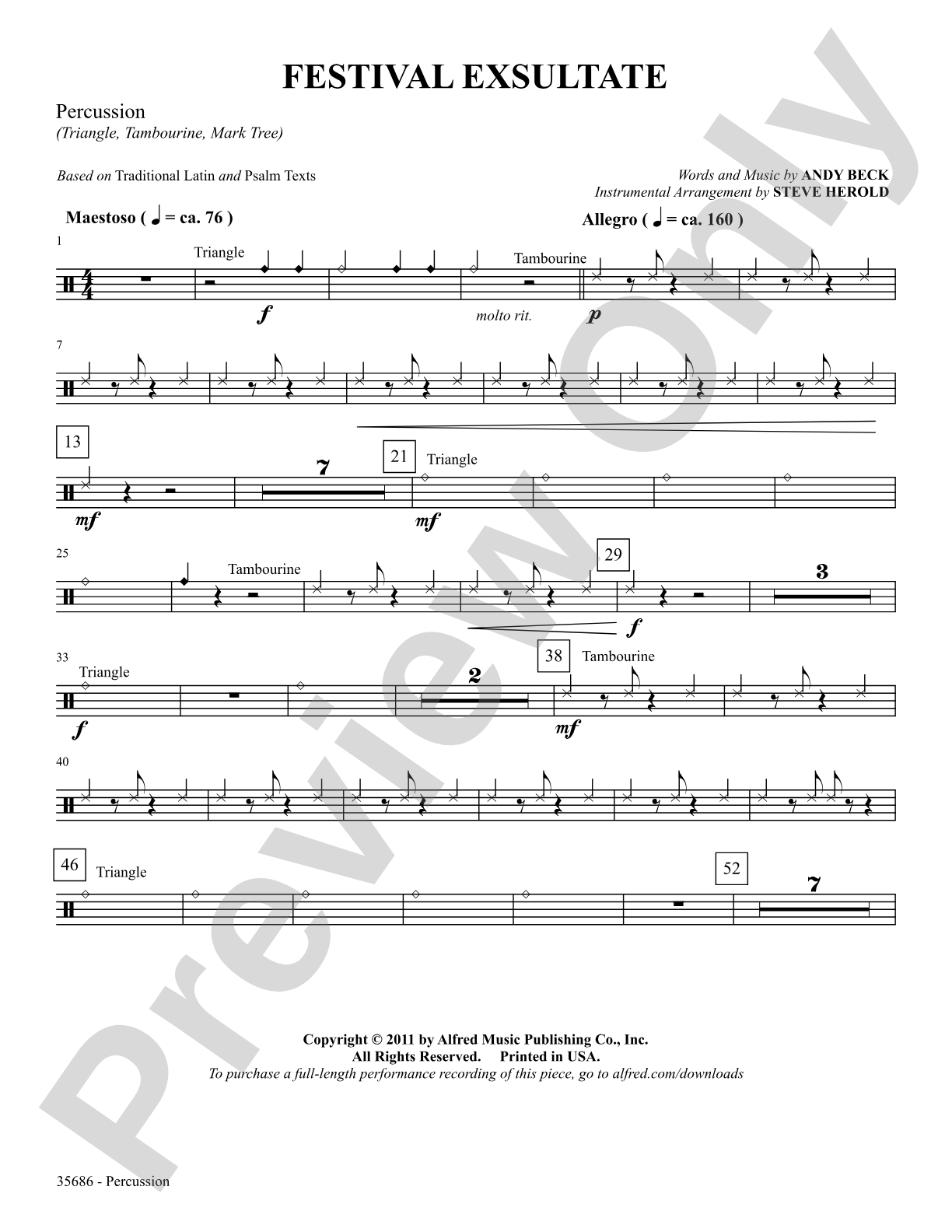 Festival Exsultate: 1st Percussion: Choral SoundPax