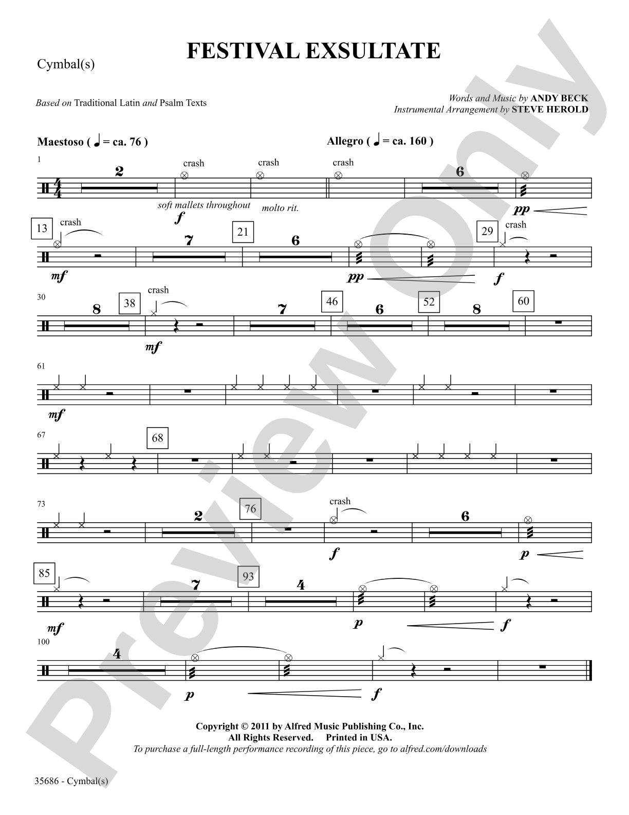 Festival Exsultate: 2nd Percussion: Choral SoundPax