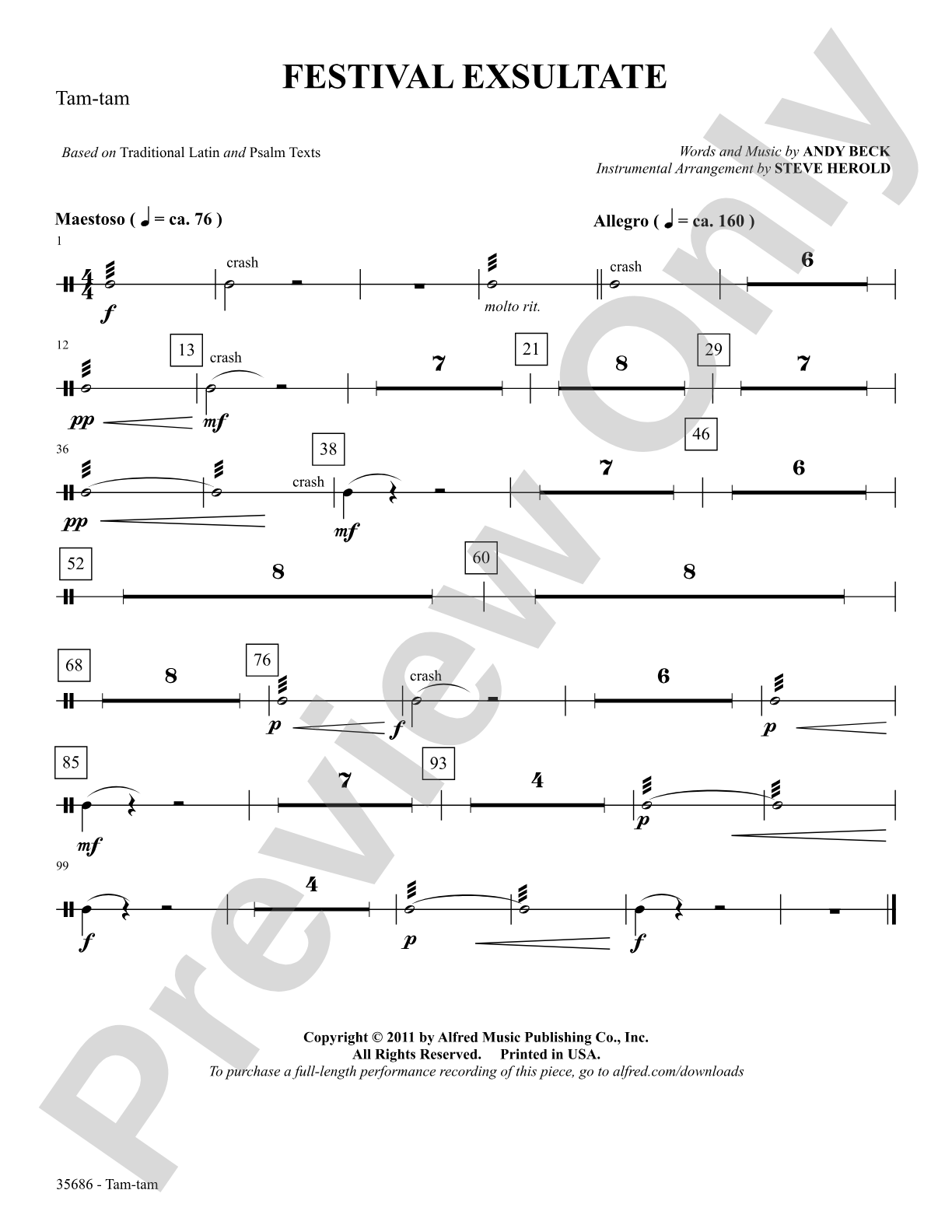 Festival Exsultate: 3rd Percussion: Choral SoundPax