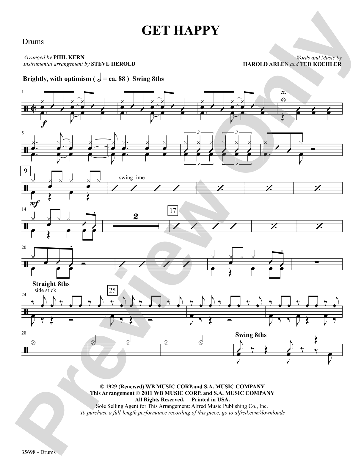 Get Happy: Drums: Choral SoundPax