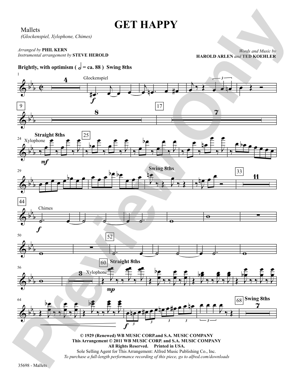Get Happy: Mallets: Choral SoundPax
