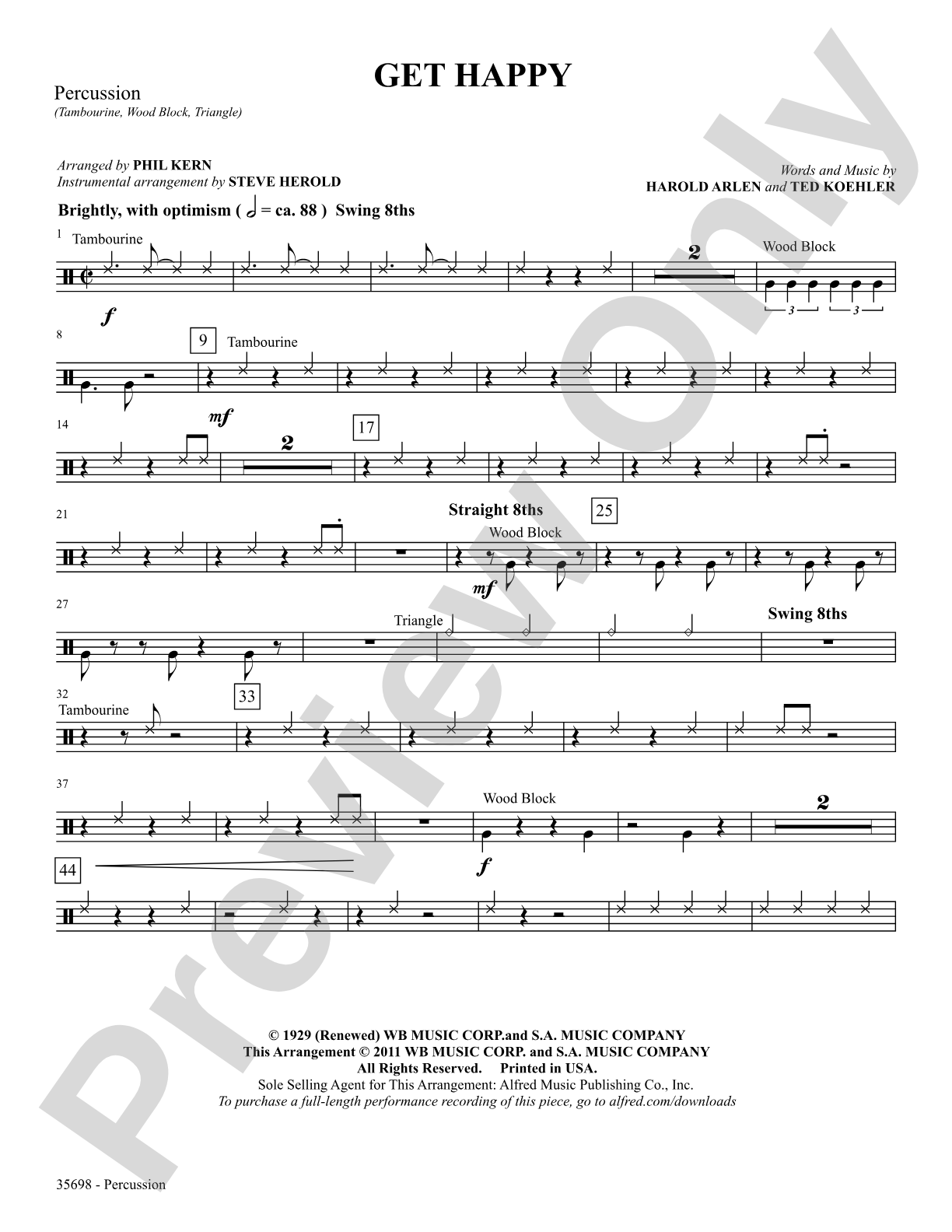 Get Happy: 1st Percussion: Choral SoundPax