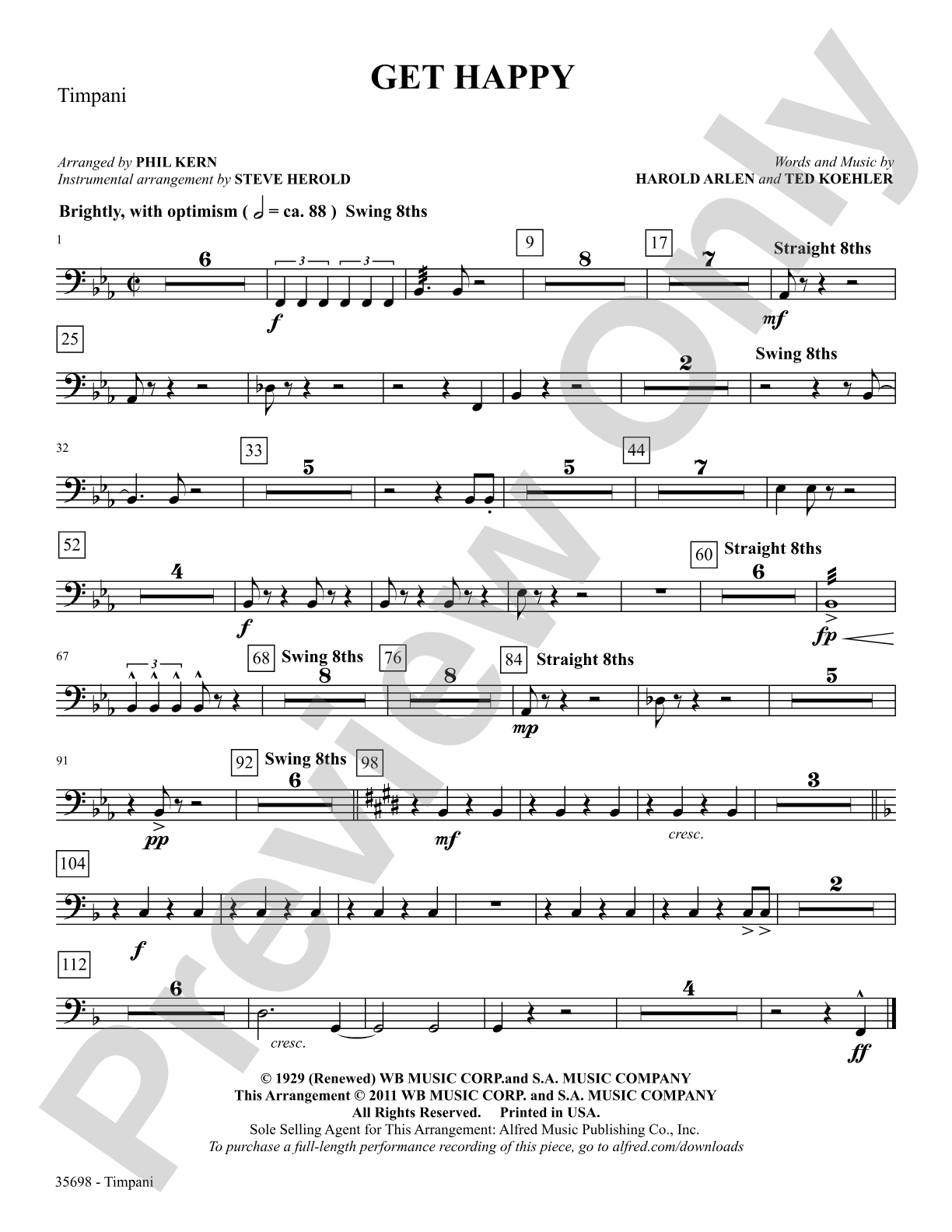 Get Happy: Timpani: Choral SoundPax