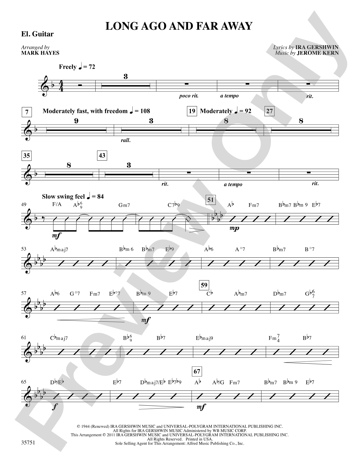 Long Ago and Far Away: Guitar: Choral SoundPax