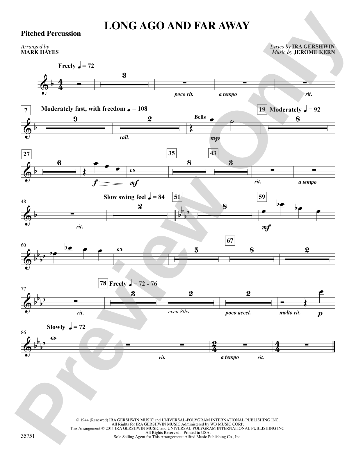 Long Ago and Far Away: Mallets: Choral SoundPax