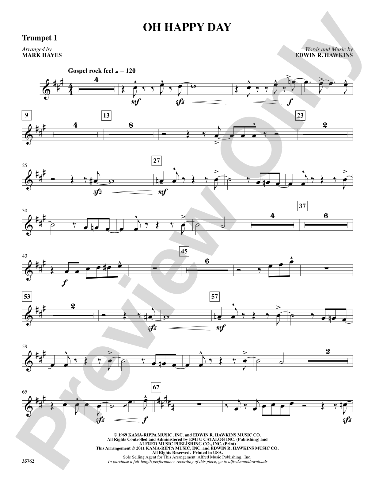 Oh Happy Day: 1st B-flat Trumpet: Choral SoundPax