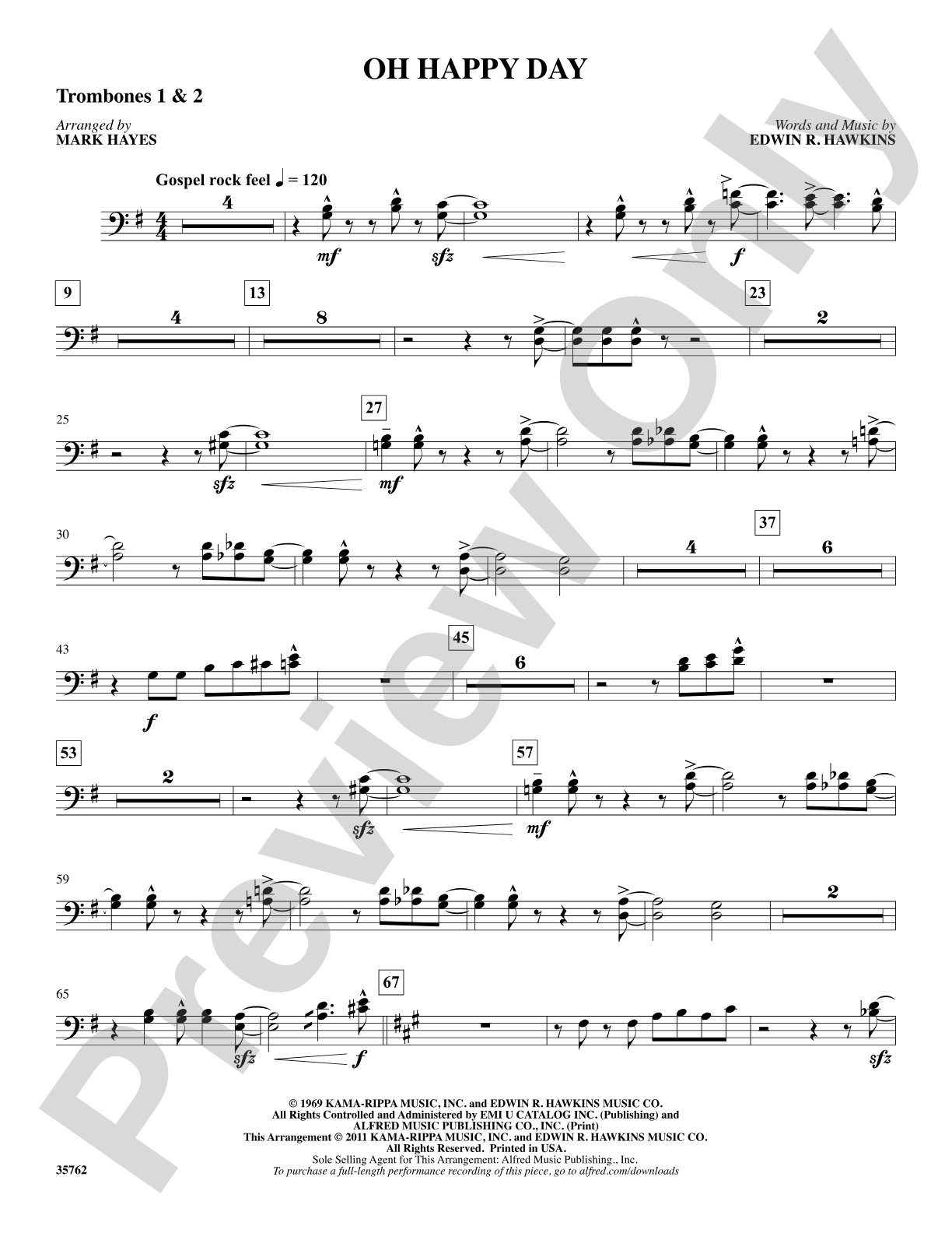 Oh Happy Day: 1st & 2nd Trombones: Choral SoundPax