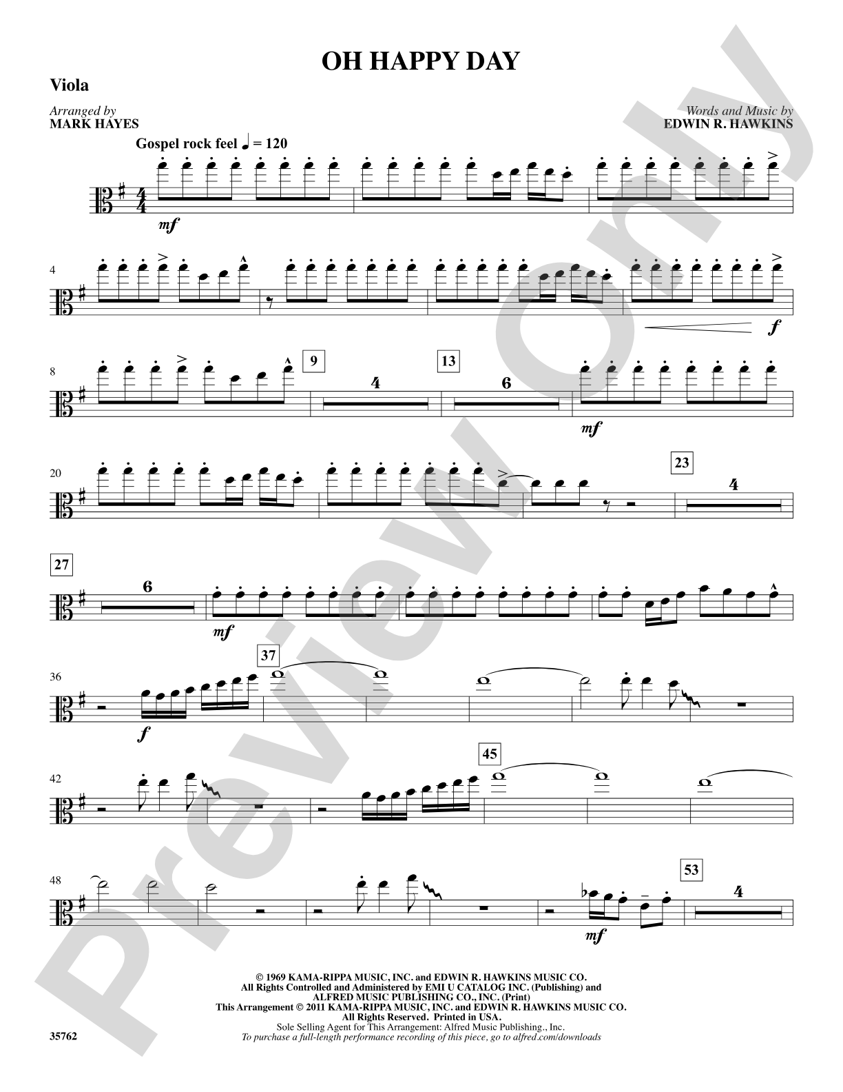Oh Happy Day: Viola: Choral SoundPax