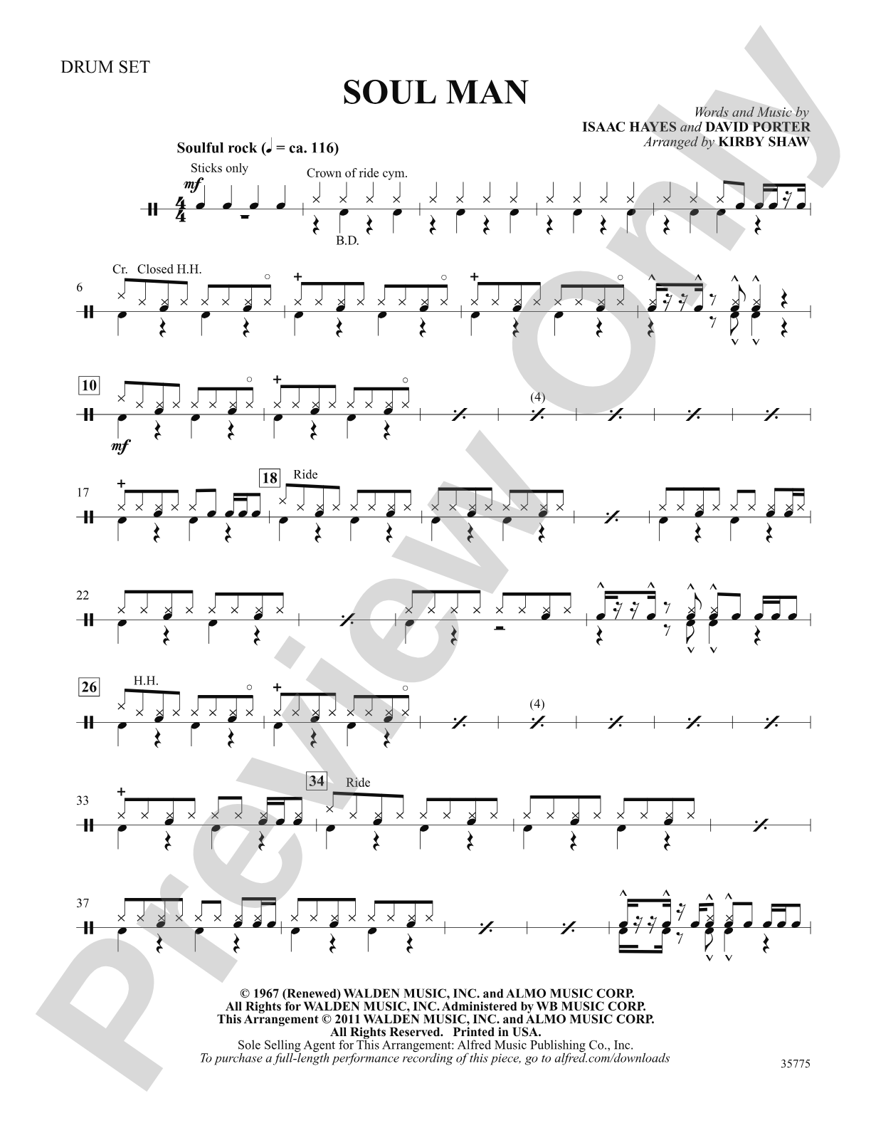 Soul Man: Drums: Choral SoundPax