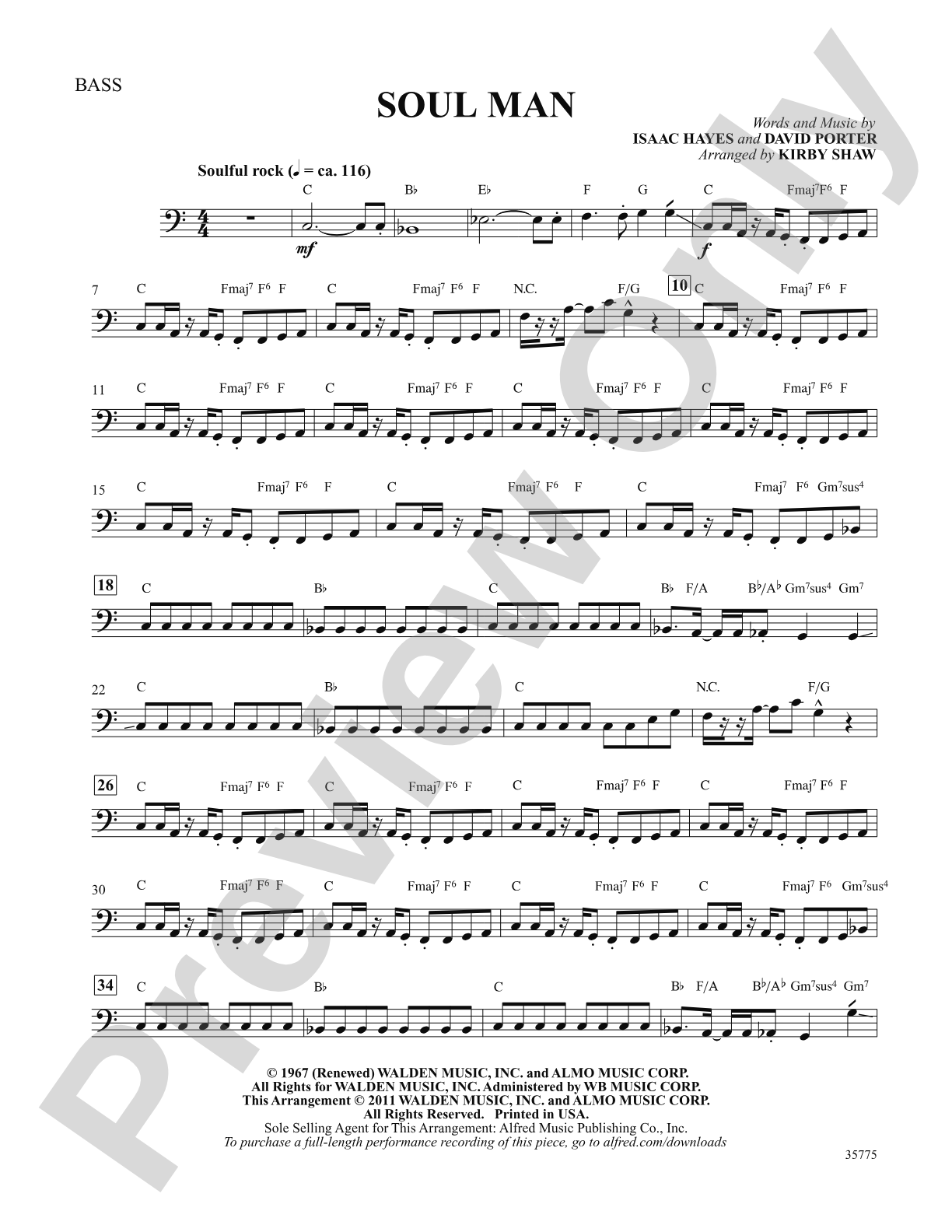 Soul Man: String Bass: Choral SoundPax