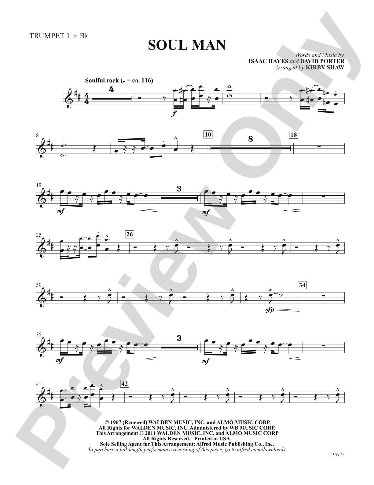 Soul Man: 1st B-flat Trumpet: Choral SoundPax