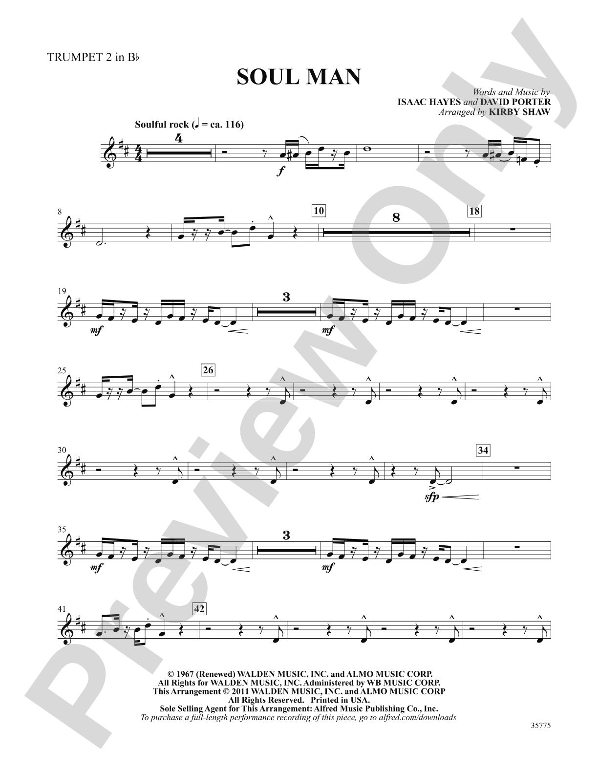 Soul Man: 2nd B-flat Trumpet: Choral SoundPax