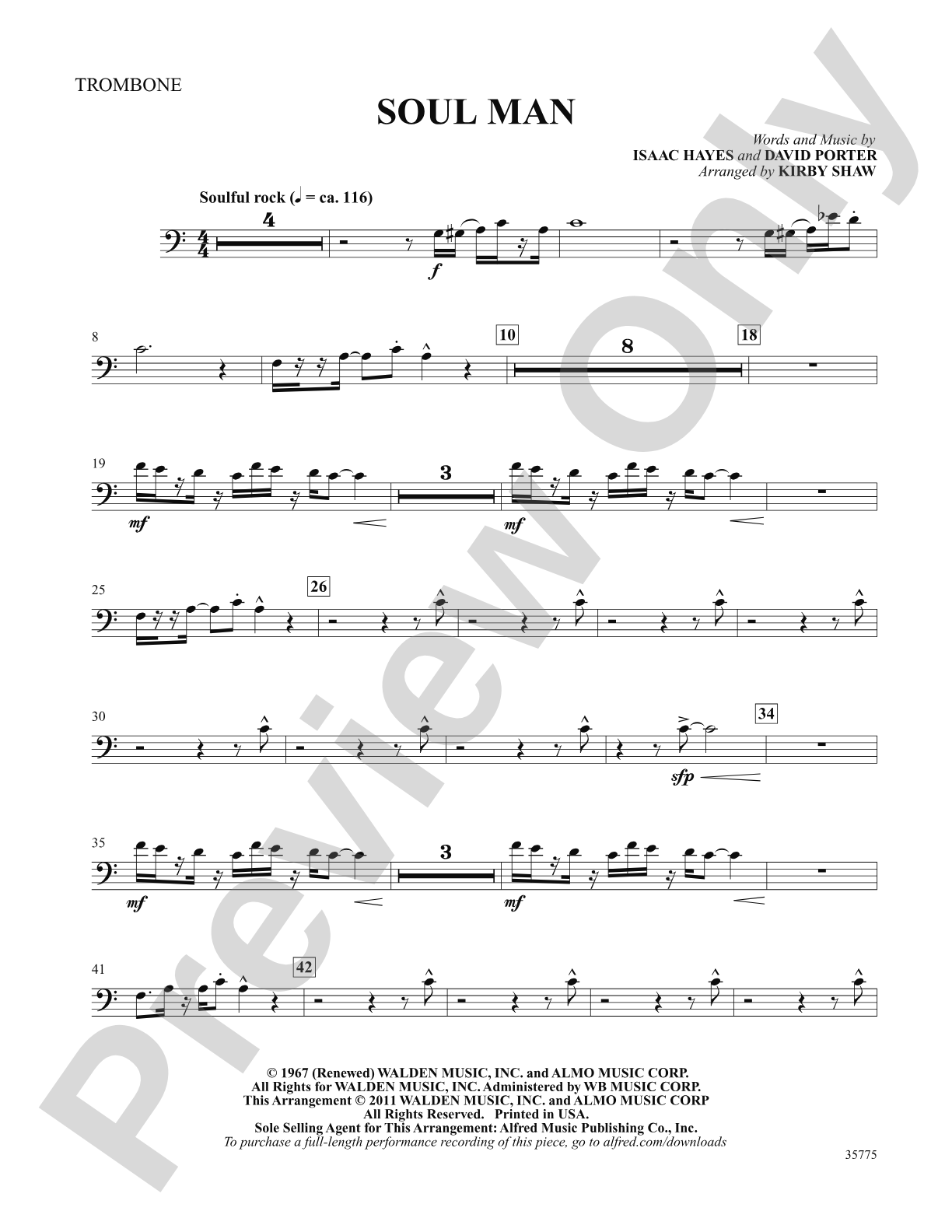 Soul Man: 1st Trombone: Choral SoundPax