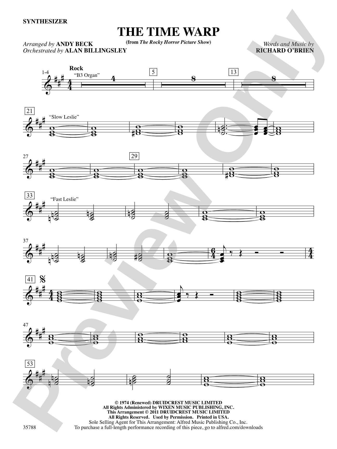 The Time Warp (from The Rocky Horror Picture Show): Synthesizer: Choral SoundPax
