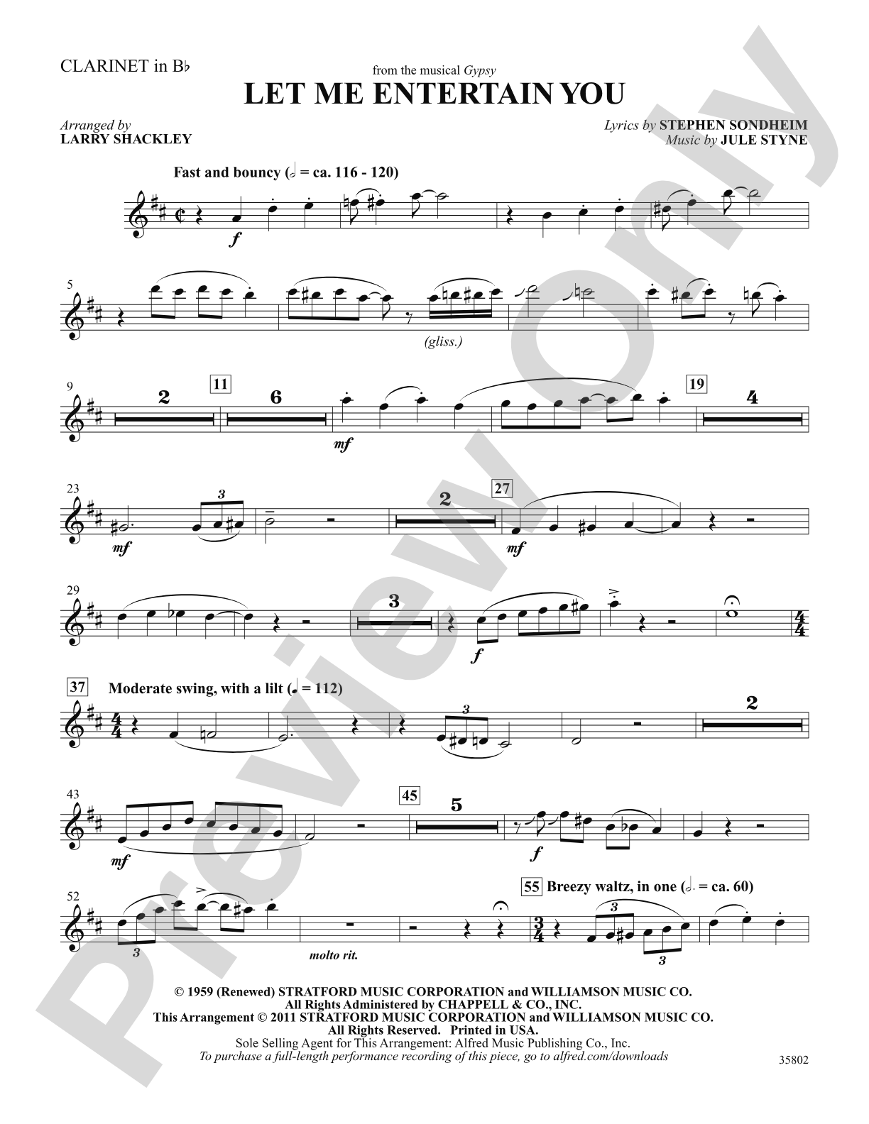 Let Me Entertain You (from Gypsy): 1st B-flat Clarinet: Choral SoundPax