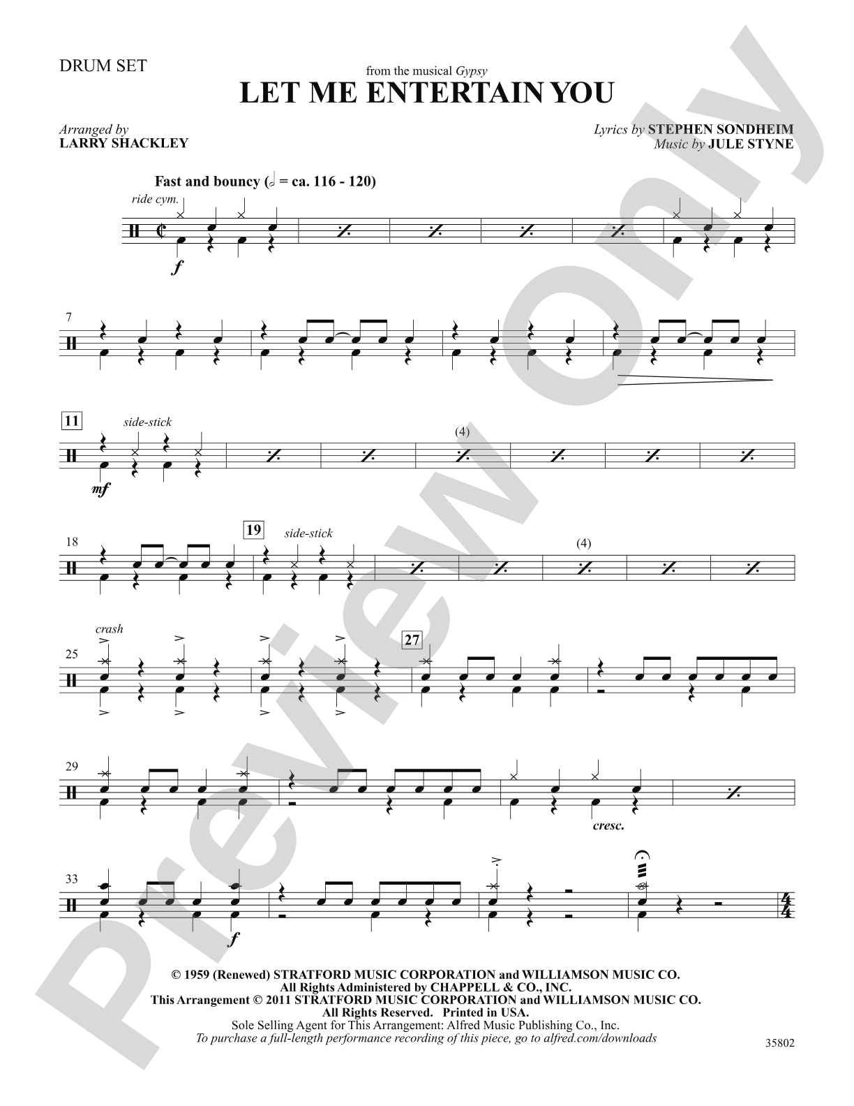 Let Me Entertain You (from Gypsy): Drums: Choral SoundPax