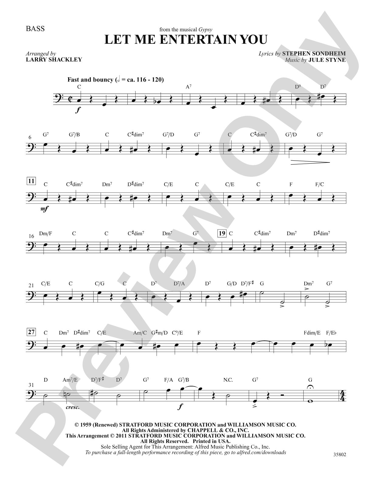 Let Me Entertain You (from Gypsy): String Bass: Choral SoundPax