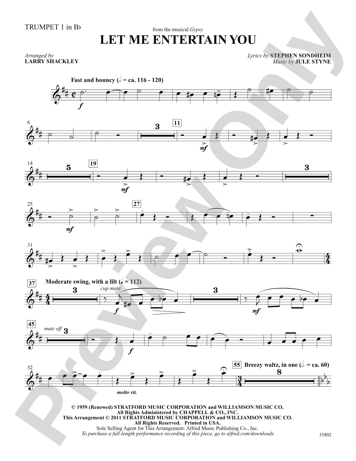 Let Me Entertain You (from Gypsy): 1st B-flat Trumpet: Choral SoundPax