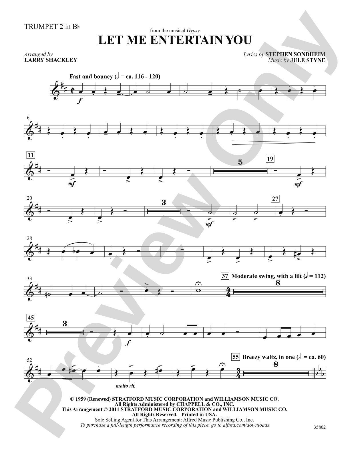 Let Me Entertain You (from Gypsy): 2nd B-flat Trumpet: Choral SoundPax